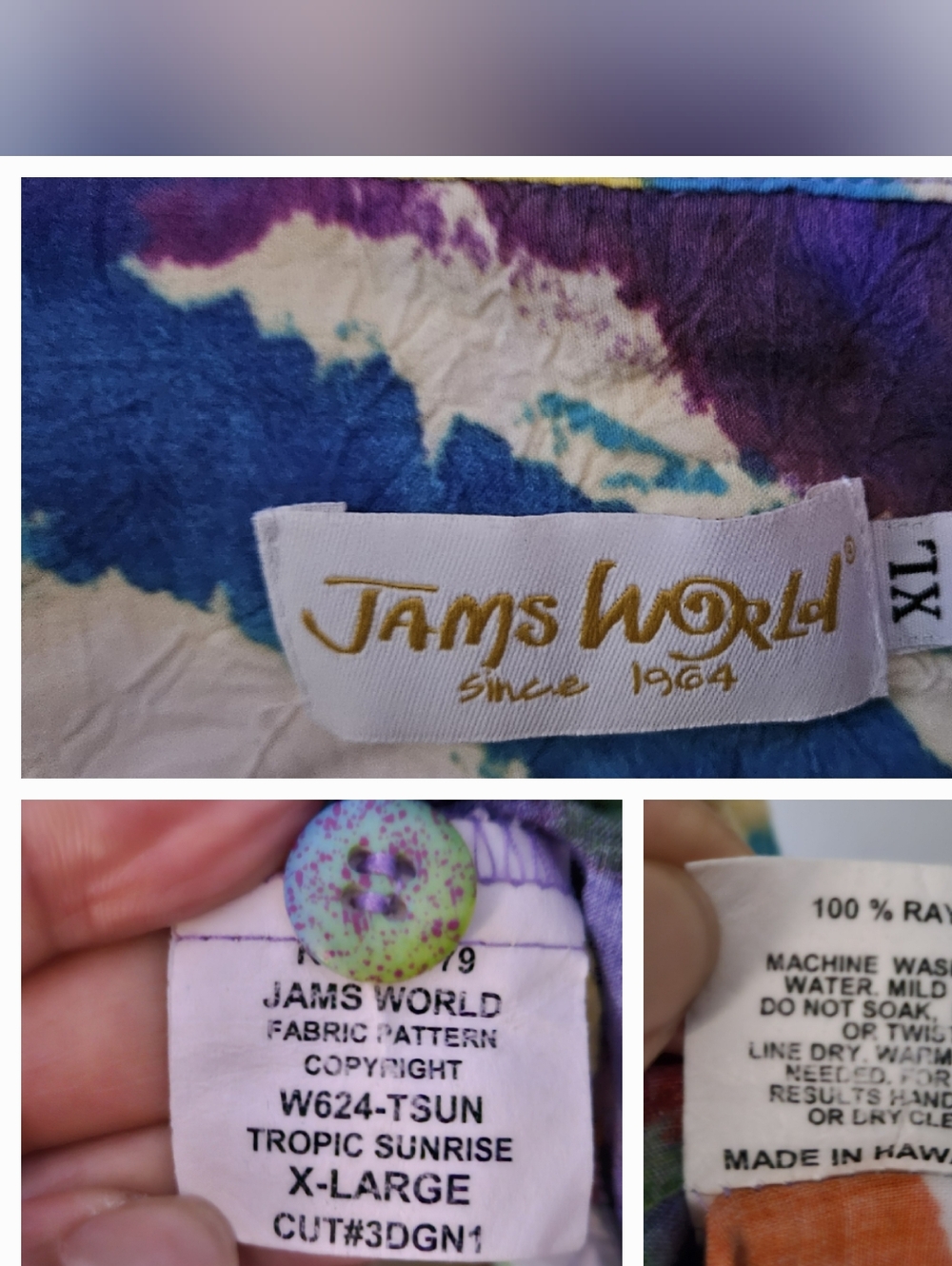 Jams World Watercolor floral Hawaiian blouse In Tropic Sunrise - Picture 5 of 8